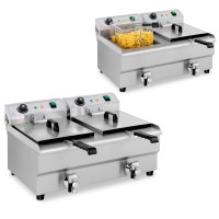 Фритюрниця електрична Gastronomiczna podwójna з краном 230V 2x3200W 2x13L для професійної кухні
