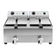 Frytownica elektryczna podwójna z kranem 230V 2 x 3200W 2 x 13L do gastronomii