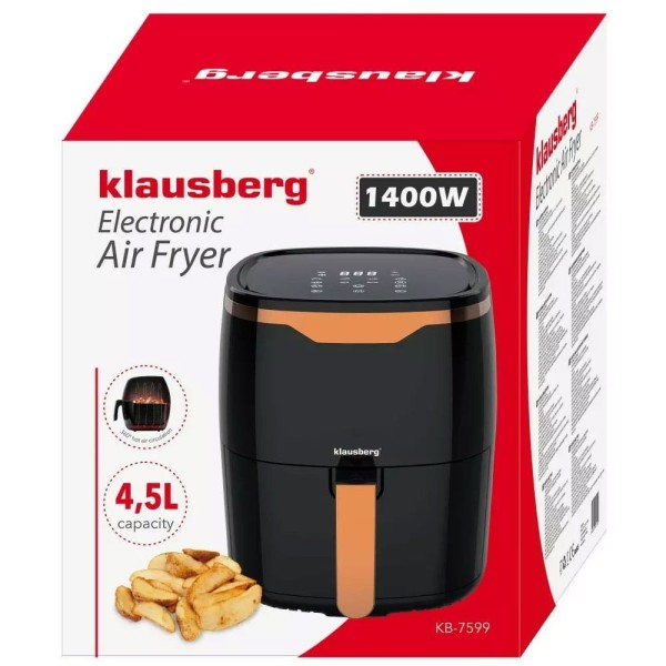 Frytownica beztłuszczowa Klausberg Air Fryer KB-7599 4,5L 1400W do zdrowego smażenia