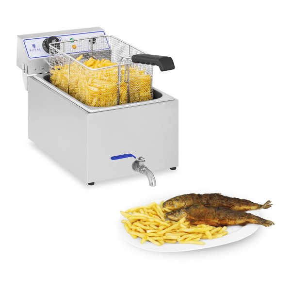 Frytownica Royal Catering RCEF 15E do smażenia frytek i ryb 3000W 17L z kranem