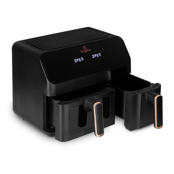 Фритюрниця без олії BerlingerHaus Black Rose BH-9467, подвійний кошик 5,5 л + 3,5 л для здорового приготування їжі