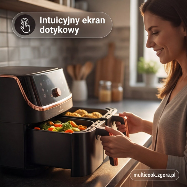 Фритюрниця без олії BerlingerHaus BH-9469 Black Rose, подвійний кошик 4,1L+4,1L для здорового приготування їжі