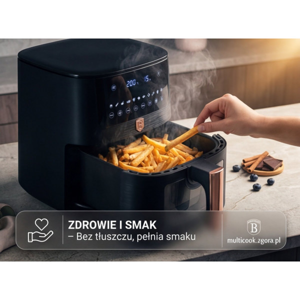 Фритюрниця без олії BerlingerHaus BH-9604 Black Rose Collection 8 л для здорового приготування