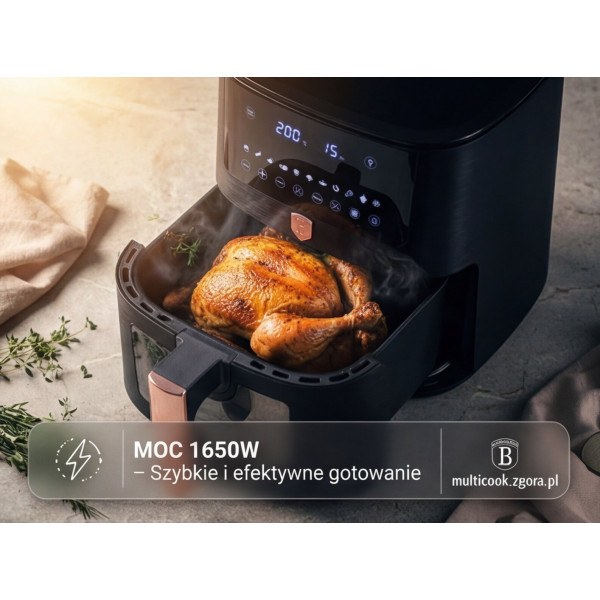 Фритюрниця без олії BerlingerHaus BH-9604 Black Rose Collection 8 л для здорового приготування