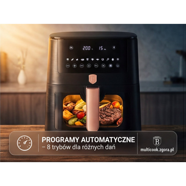 Фритюрниця без олії BerlingerHaus BH-9604 Black Rose Collection 8 л для здорового приготування