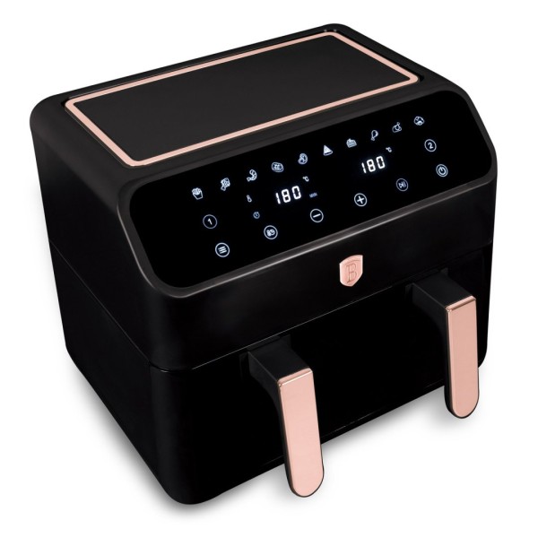 Фритюрниця без олії BerlingerHaus BH-9659 Black Rose, подвійний кошик 4L+4L для смаження без жиру