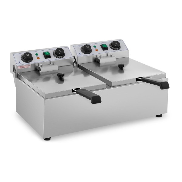 Фритюрниця Gastronomiczna Timer електрична, професійна для смаження, 2x10 л, 2x3200W, 230V