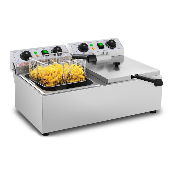 Фритюрниця Gastronomiczna Timer електрична, професійна для смаження, 2x10 л, 2x3200W, 230V