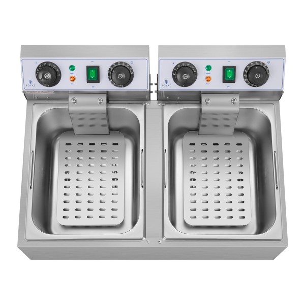 Фритюрниця Gastronomiczna Timer електрична, професійна для смаження, 2x10 л, 2x3200W, 230V