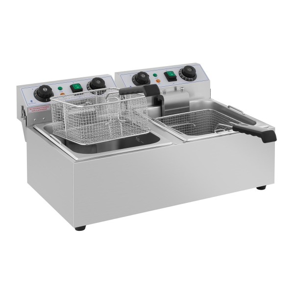 Фритюрниця Gastronomiczna Timer електрична, професійна для смаження, 2x10 л, 2x3200W, 230V