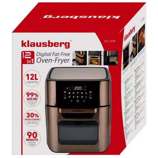 Frytownica beztłuszczowa Klausberg Air Fryer KB-7598 12L 1800W do smażenia bez oleju