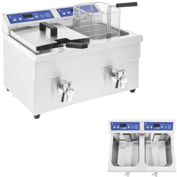 Фритюрниця Royal Catering podwójna 7000W 2x10L для швидкого приготування смачних страв