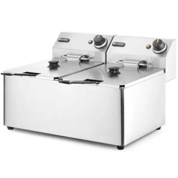 Професійна фритюрниця Kitchen Line Hendi 205839, подвійна, 2 x 8 л, 7 кВт, 230 В для закладів харчування
