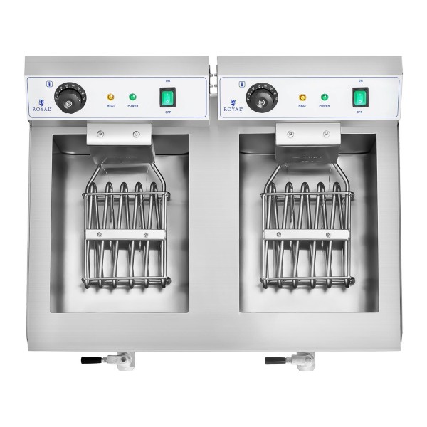Frytownica gastronomiczna 2-komorowa 2x16L 230V z kranami