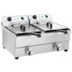 Frytownica gastronomiczna 2-komorowa 2x16L 230V z kranami