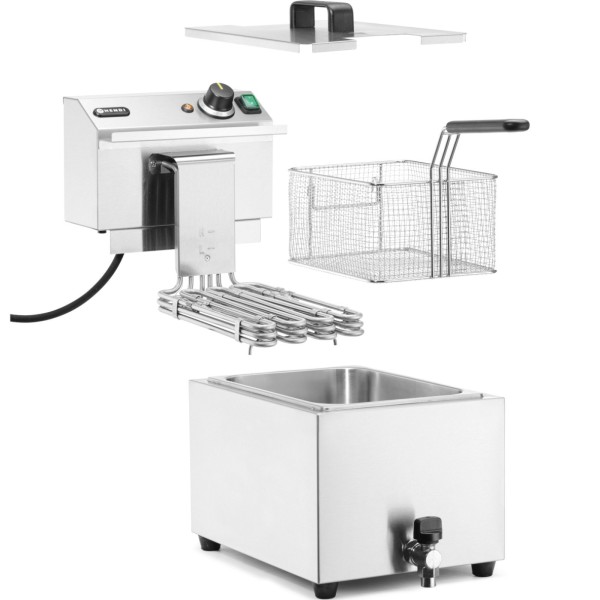 Frytownica elektryczna Hendi 209424 10 l z kranem spustowym 400 V 66000 W do kuchni