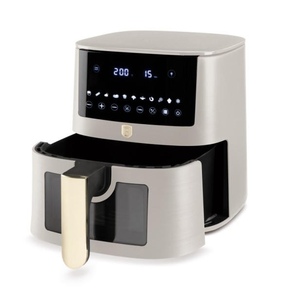 Frytkownica beztłuszczowa BerlingerHaus Sahara BH-9607, 8 L, Air Fryer, Beztłuszczowe smażenie, kuracja zdrowa- wydajna powierzchnia gotowania