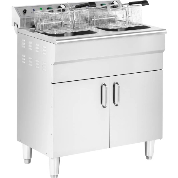 Frytownica elektryczna Amica podwójna wolnostojąca z szafką 400 V 10000 W 26 l do kuchni gastronomicznej