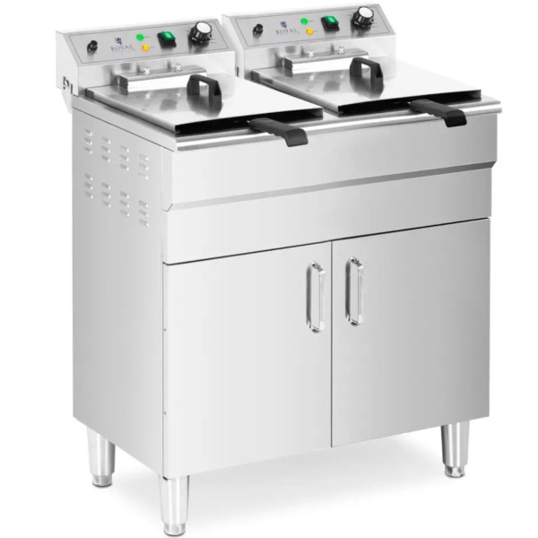 Frytownica elektryczna Amica podwójna wolnostojąca z szafką 400 V 10000 W 26 l do kuchni gastronomicznej