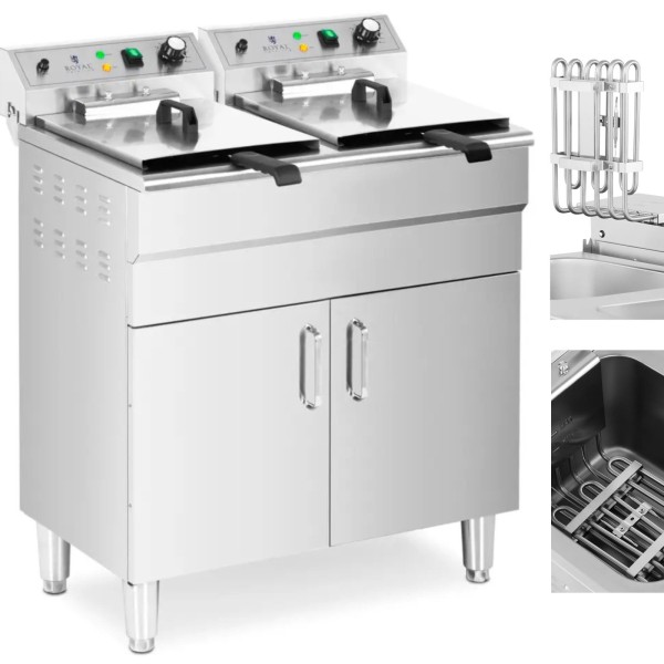 Frytownica elektryczna Amica podwójna wolnostojąca z szafką 400 V 10000 W 26 l do kuchni gastronomicznej