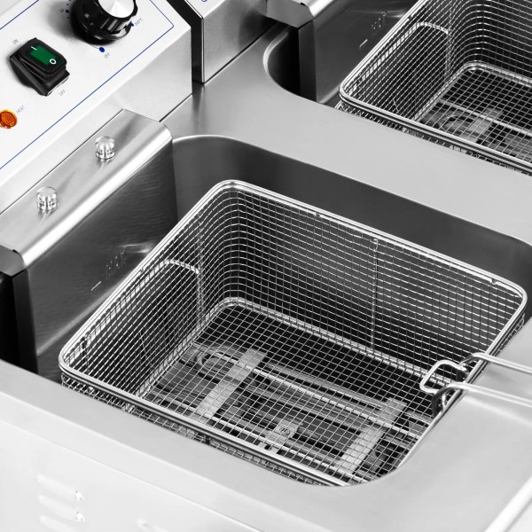 Frytownica elektryczna Amica podwójna wolnostojąca z szafką 400 V 10000 W 26 l do kuchni gastronomicznej