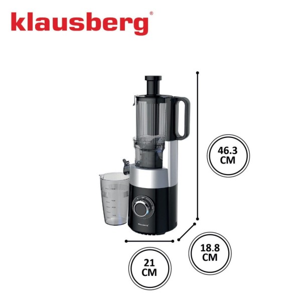 Sokowirówka wolnoobrotowa Klausberg KB-7871 do owoców i warzyw 180W Cold Press