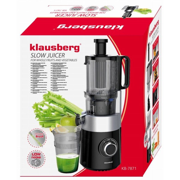 Sokowirówka wolnoobrotowa Klausberg KB-7871 do owoców i warzyw 180W Cold Press