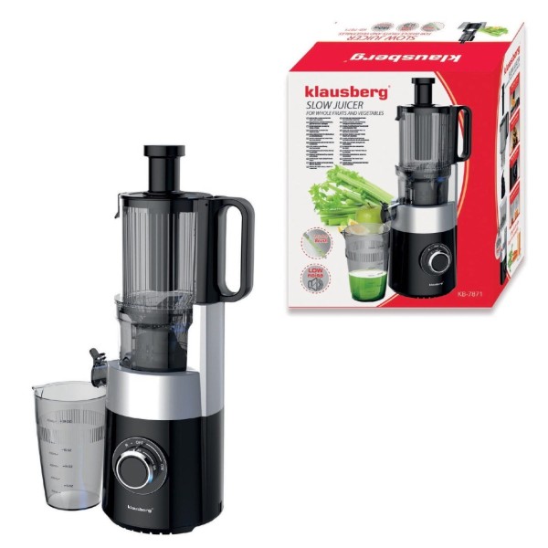 Sokowirówka wolnoobrotowa Klausberg KB-7871 do owoców i warzyw 180W Cold Press