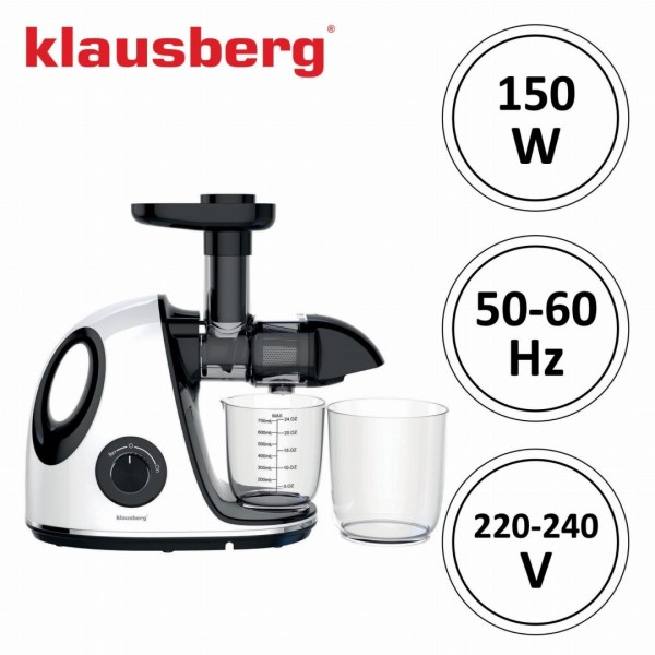 Sokowirówka wolnoobrotowa Klausberg KB-7864 do owoców i warzyw 150W Cold Press