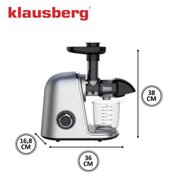 Sokowirówka wolnoobrotowa Klausberg KB-7868 do owoców i warzyw Cold Press 150W