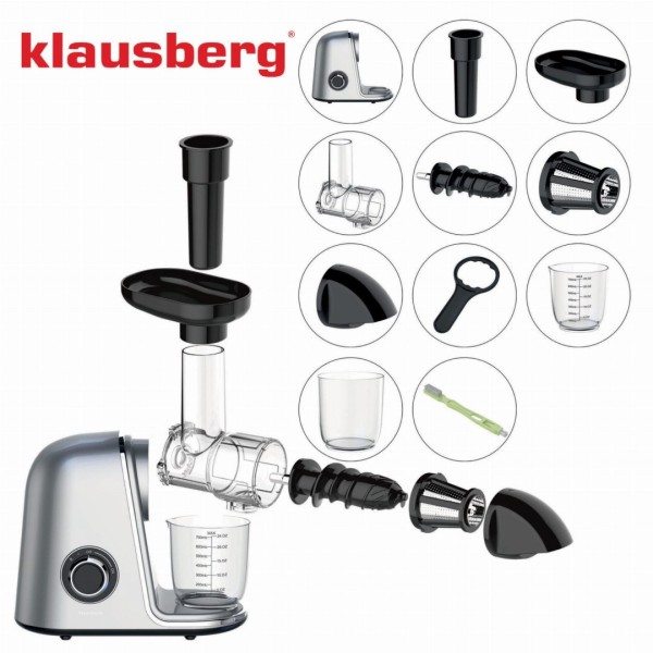 Sokowirówka wolnoobrotowa Klausberg KB-7868 do owoców i warzyw Cold Press 150W