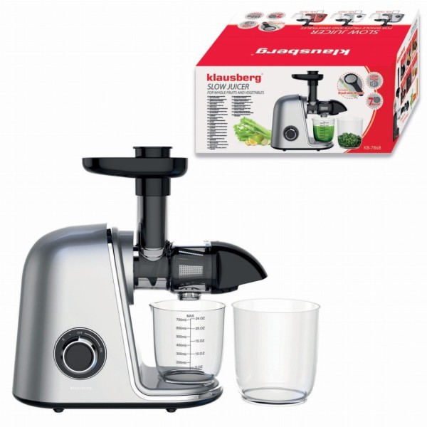 Sokowirówka wolnoobrotowa Klausberg KB-7868 do owoców i warzyw Cold Press 150W