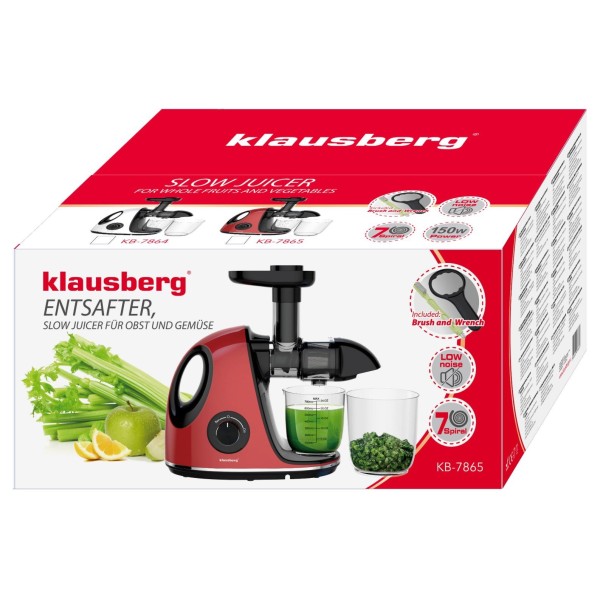 Sokowirówka Klausberg KB-7865 wolnoobrotowa 150W do owoców i warzyw cold press