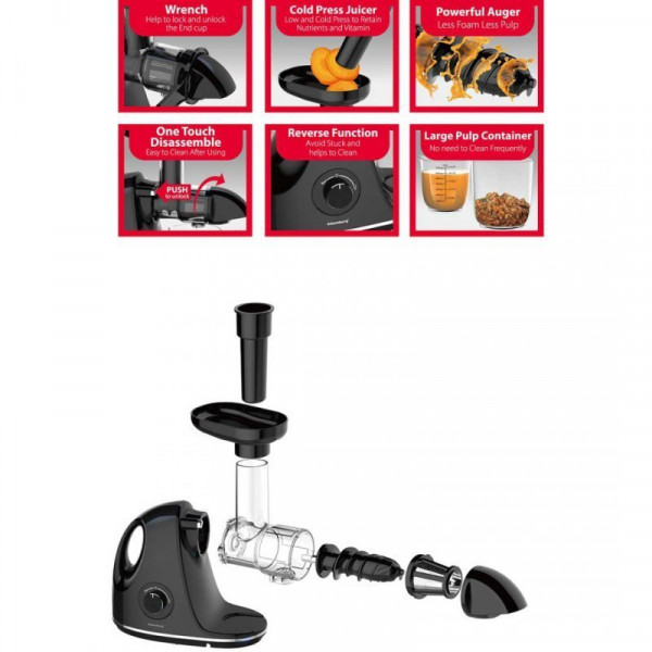 Соковитискач повільного віджиму Klausberg KB-7861 (повільнообертальна)