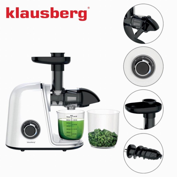 Sokowirówka wolnoobrotowa Klausberg KB-7869 do owoców i warzyw 150W Cold Press