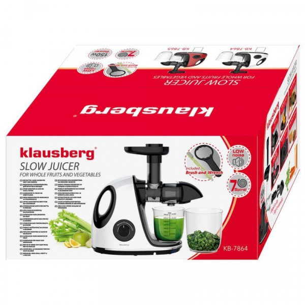 Соковитискач повільного віджиму Klausberg KB-7864 (повільний віджим)