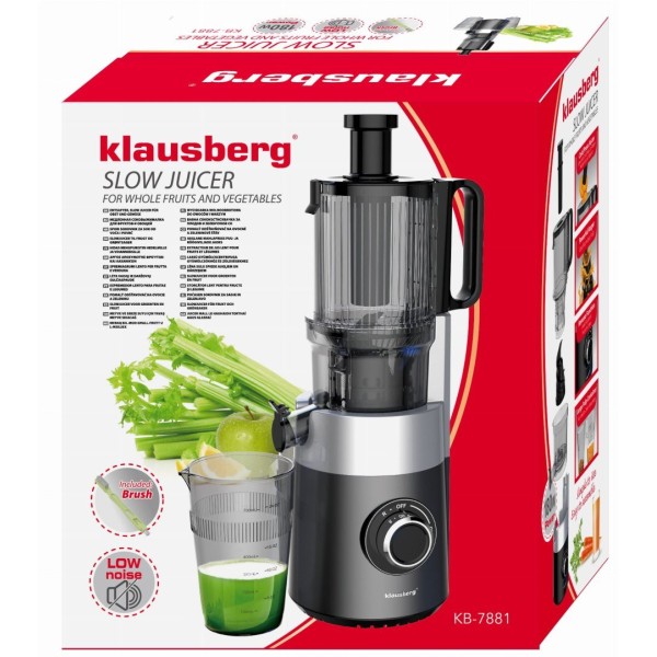Sokowirówka Klausberg KB-7881 wolnoobrotowa do owoców i warzyw 180W cold press