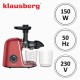 Sokowirówka wolnoobrotowa Klausberg KB-7870 do wyciskania soku z owoców i warzyw Cold Press 150W