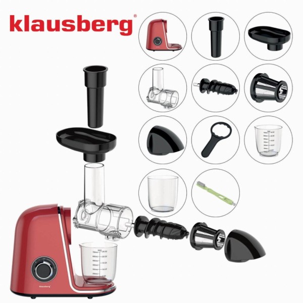 Sokowirówka wolnoobrotowa Klausberg KB-7870 do wyciskania soku z owoców i warzyw Cold Press 150W