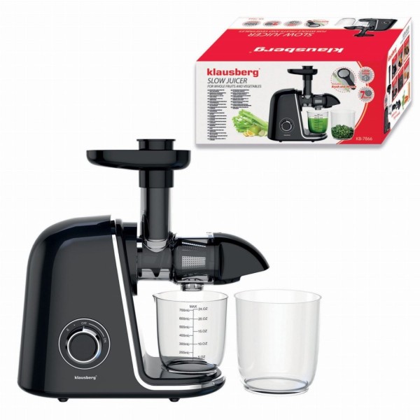 Sokowirówka wolnoobrotowa Klausberg KB-7866 do owoców i warzyw 150W Cold Press