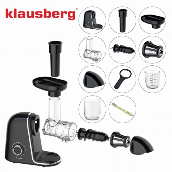 Sokowirówka wolnoobrotowa Klausberg KB-7866 do owoców i warzyw 150W Cold Press