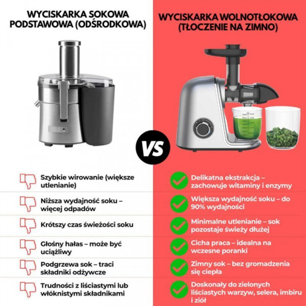 Wyciskarka do soków Klausberg KB-7868 (wolnoobrotowa)