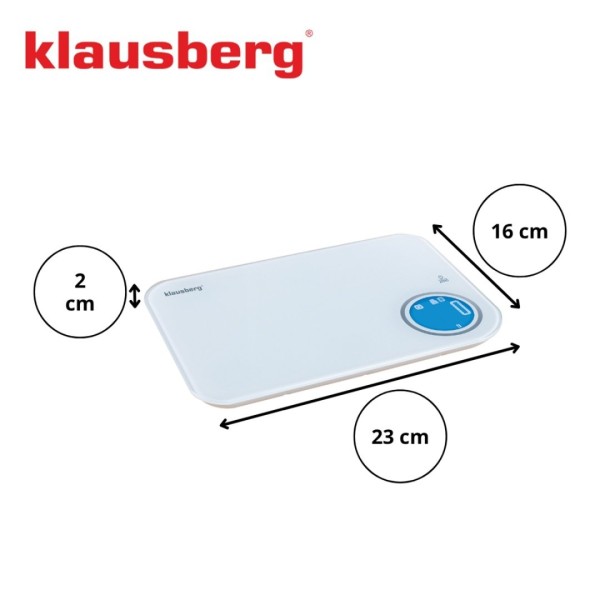 Кухонна електронна вага Klausberg KB-7938, до 5 кг, Bluetooth — для зважування інгредієнтів під час готування