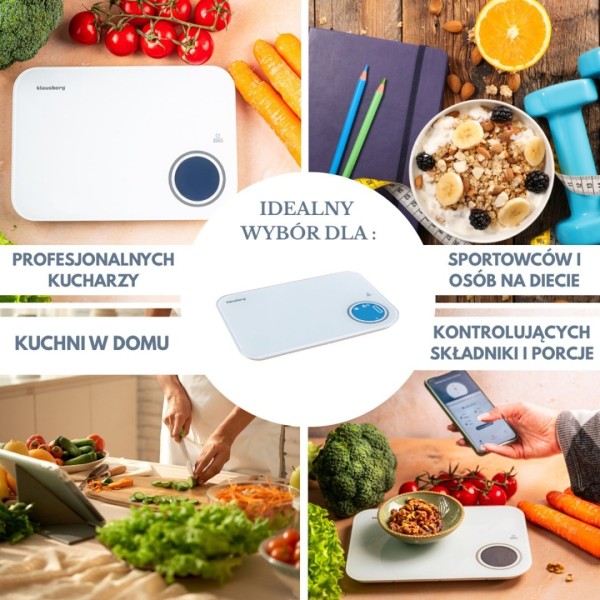 Кухонна електронна вага Klausberg KB-7938, до 5 кг, Bluetooth — для зважування інгредієнтів під час готування