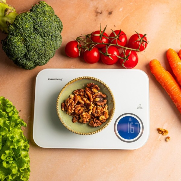 Кухонна електронна вага Klausberg KB-7938, до 5 кг, Bluetooth — для зважування інгредієнтів під час готування