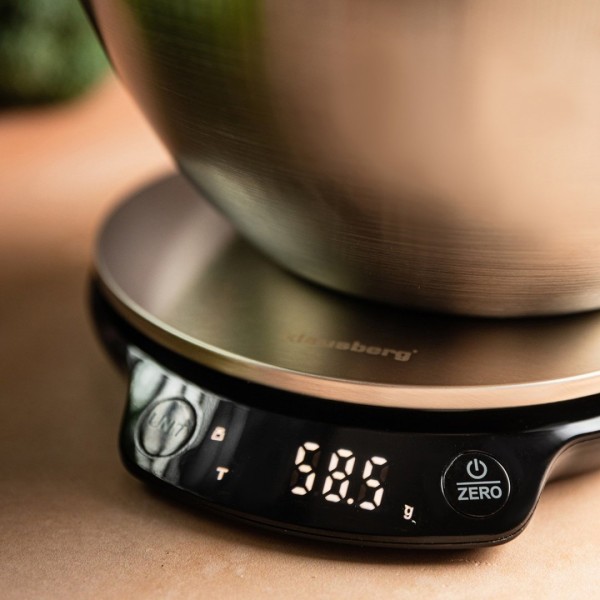 Кухонна вагa, Klausberg KB-7939, електронна 5 кг/1.8 л з Bluetooth для точного зважування продуктів