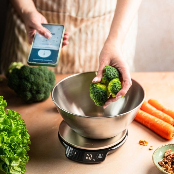 Кухонна вагa, Klausberg KB-7939, електронна 5 кг/1.8 л з Bluetooth для точного зважування продуктів