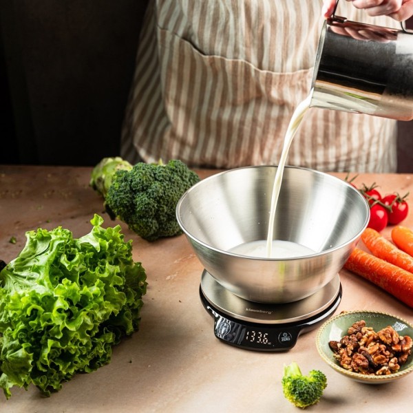 Кухонна вагa, Klausberg KB-7939, електронна 5 кг/1.8 л з Bluetooth для точного зважування продуктів