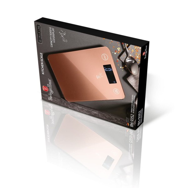 Кухонна вага Berlinger Haus Ultra-Slim BH-9352 rose gold для точного зважування продуктів