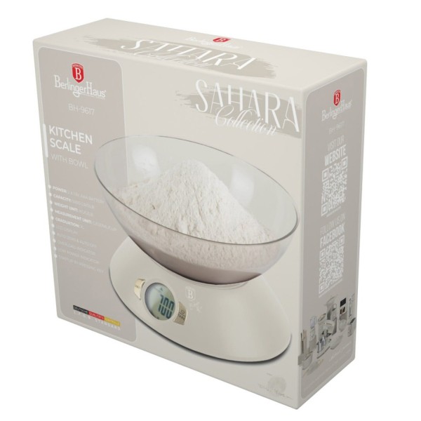 Електронна кухонна вага BerlingerHaus BH-9617 Sahara з чашею для точного зважування продуктів